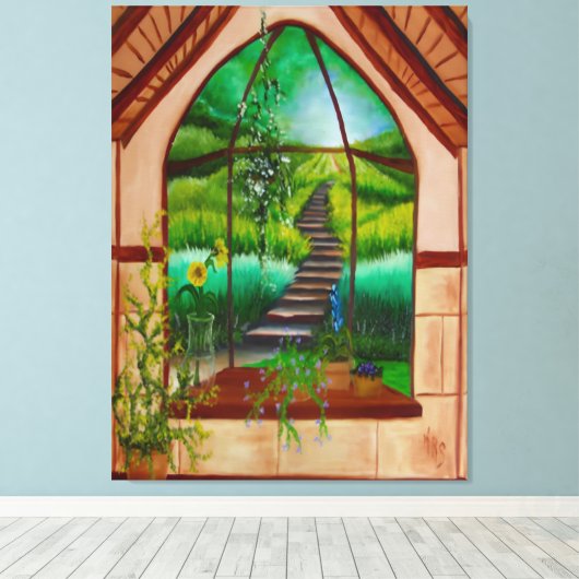 Bay Window キャンバスプリント (インサイチュ (ウッドフロア))