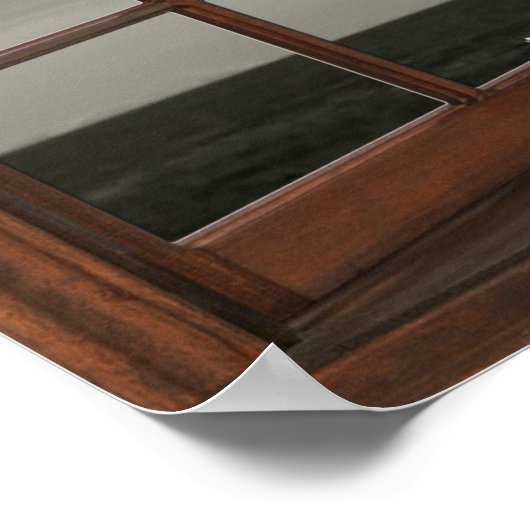 Bay Window Illusion with Cat on the Sill Poster ポスター (角)