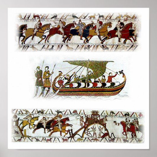 Bayeau Tapestry 11th Century ポスター (正面)