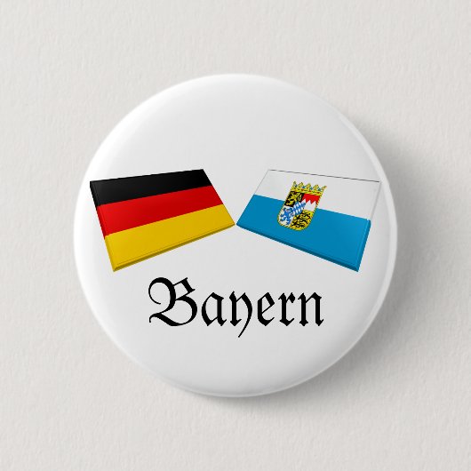 Bayern、ドイツの旗のタイル 缶バッジ (正面)