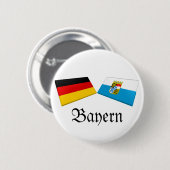 Bayern、ドイツの旗のタイル 缶バッジ (正面&裏面)