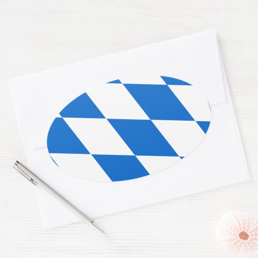 Bayern Flagge 楕円形シール (封筒)