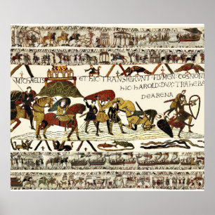 BAYEUX TAPESTRYウィリアムアットモンサンミシェル ポスター