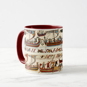 BAYEUX TAPESTRY 1066,ノーマン騎士,バイキング船 マグカップ