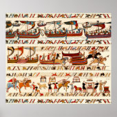 BAYEUX TAPESTRY 1066,NORMAN KNIGHTS ,VIKING SHIPS ポスター (正面)