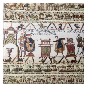 BAYEUX TAPESTRY Harold聖遺物に誓いを立てた タイル