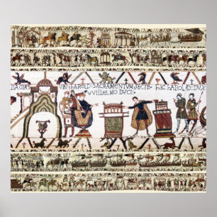 BAYEUX TAPESTRY Harold聖遺物に誓いを立てた ポスター