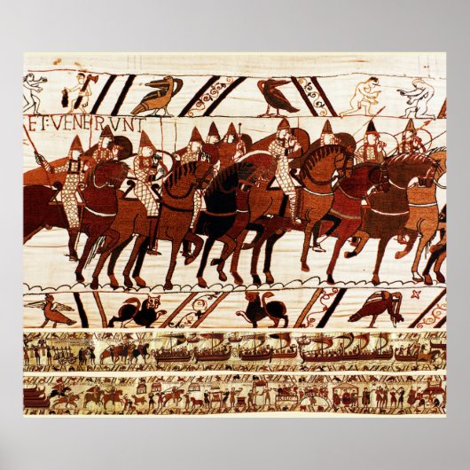 BAYEUX TAPESTRY NORMAN ARMY, KNIGHTS HORSEBACK ポスター (正面)