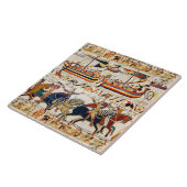 BAYEUX TAPESTRY NORMAN KNIGHTS,バイキング船，射手 タイル (側面)