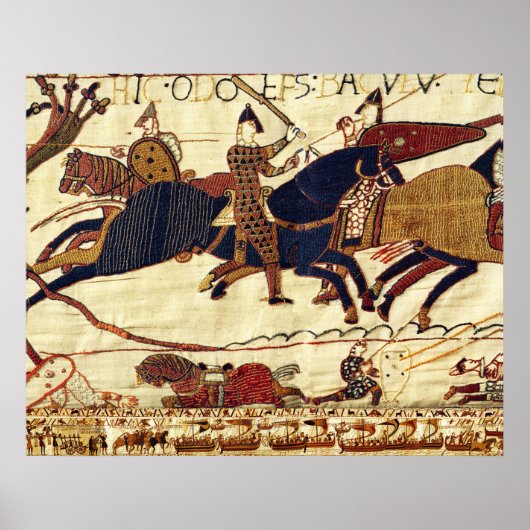BAYEUX TAPESTRY,ODO IN THE BATTLE OF HASTINGS 1066 ポスター (正面)