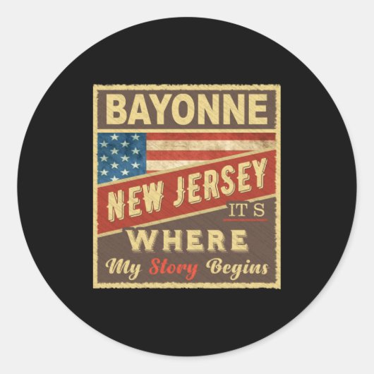 Bayonne Nj Its Where My Story Begins  ラウンドシール (正面)