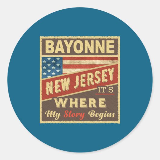 Bayonne Nj Its Where My Story Begins _1 ラウンドシール (正面)