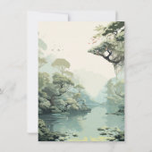 Bayou Cypress水彩色結婚の 招待状 (裏面)