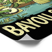 Bayou Squad Louisiana Alligator Retro Wildlife Tra ポスター (角)