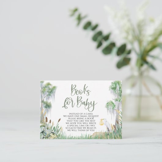 Bayou Swamp赤ちゃんシャワー予約リクエストカード エンクロージャーカード (スタンド正面)