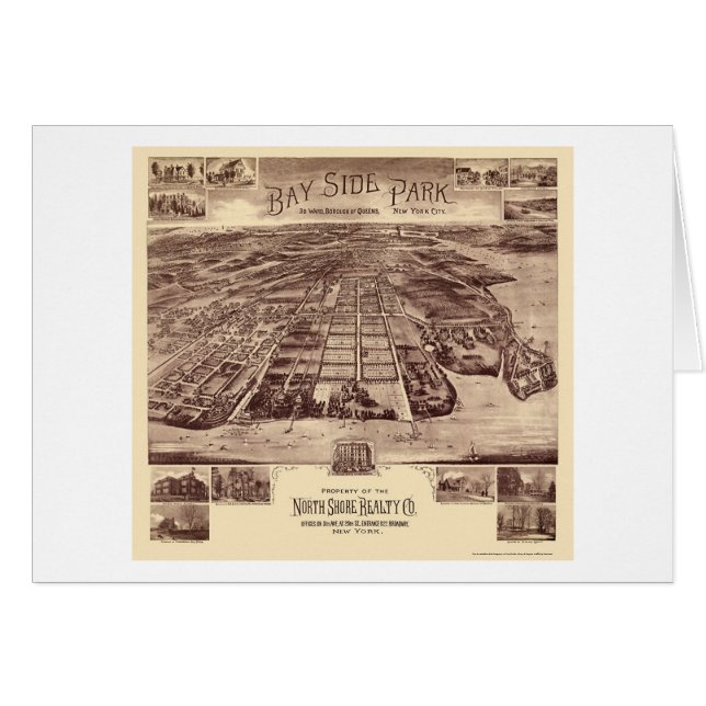 Bayside公園-女王、NYのパノラマ式の地図- 1915年 (正面横)