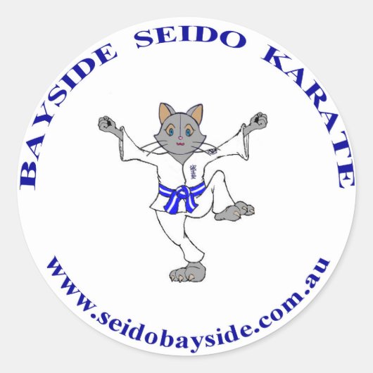 Bayside Cat in Seido Giステッカー ラウンドシール (正面)