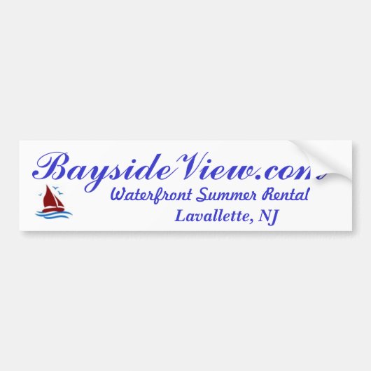 BaysideView.com Lavallette NJ バンパーステッカー (正面)