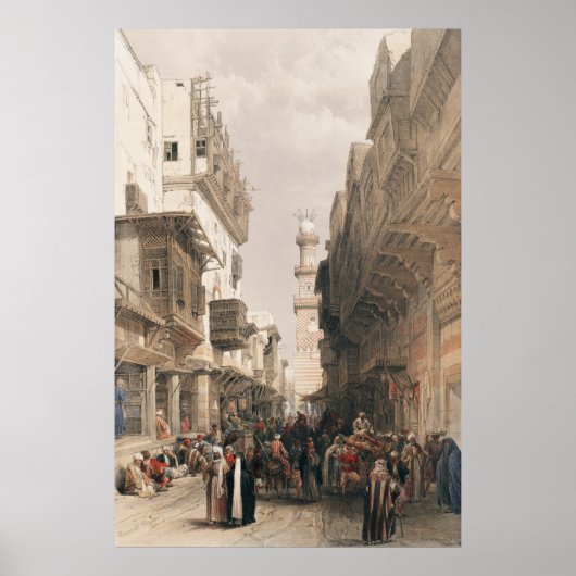 Bazaar of the coppersmith Cairo by David Roberts ポスター (正面)