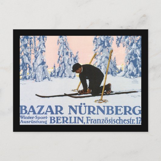 Bazar Nurnberg_Vintage Travelポスターアートワーク ポストカード (正面)
