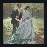 Bazille and Camille (1865) by Claude Monet スクエア壁時計<br><div class="desc">Bazille and Camille (1865) by Claude Monet.オスカー・クロード・モネフランスのはモダニズムの鍵の前駆と見られる印象派の画家で創始者である</div>