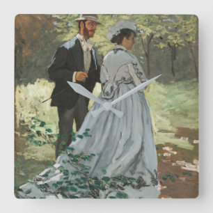 Bazille and Camille (1865) by Claude Monet スクエア壁時計