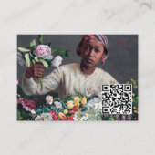 Bazille - Young Woman with Peonies - QR Code 名刺 (正面)