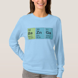 BaZnGaは、科学的な要素の女性LSのTシャツに合いました Tシャツ