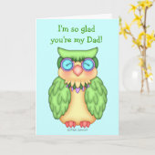 BaZooplesの賢いフクロウの父の日カード カード (黄色い花)