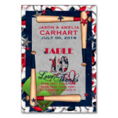 BBの結婚番号付きテーブルカード10カスタムテンプレート テーブルナンバー (裏面)