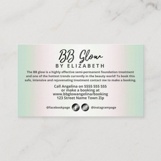 BBグロートリートメントブラックグリッター 名刺 (裏面)