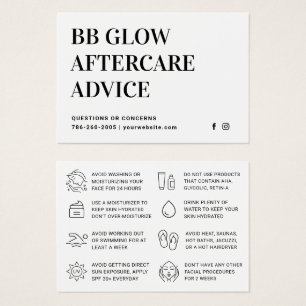 BBグローフェイシャルアフターケア指示カード
