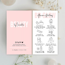 BBグローフェイシャルアフターケア指示ピンクサロン 名刺