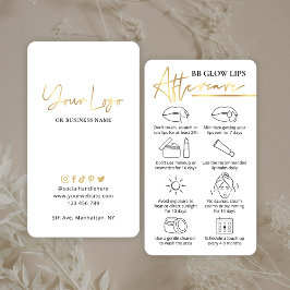 BBグローリップアフターケアホワイト&金ゴールドPMUアーティスト 名刺