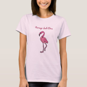 BB-のフラミンゴのガレージセールの花型女性歌手のワイシャツ Tシャツ