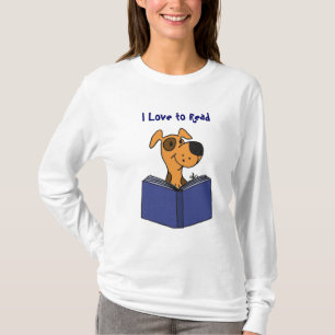 BB-ワイシャツを読むかわいい犬の漫画I愛 Tシャツ