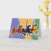 BB-回転木馬芸術的ウマフォークアート カード (黄色い花)