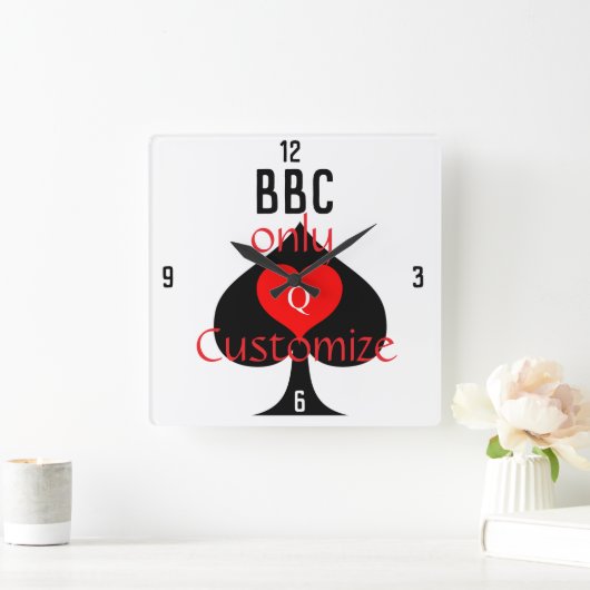 BBC専用ブレードスペード記号Thunder_Cove スクエア壁時計 (ホーム)