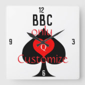 BBC専用ブレードスペード記号Thunder_Cove スクエア壁時計 (正面)