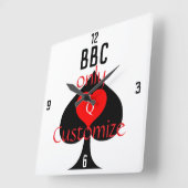 BBC専用ブレードスペード記号Thunder_Cove スクエア壁時計 (傾斜)