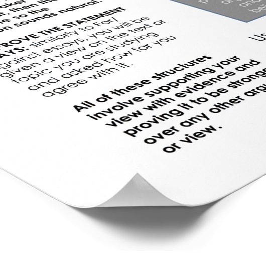 BBF説得力のあるエッセイ構造の教室ポスター ポスター (角)