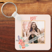 BBF – フォトコーパーソナライズされたラルウォーター色の花 キーホルダー (正面)