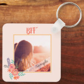 BBF – フォトコーパーソナライズされたラルウォーター色の花 キーホルダー (裏面)
