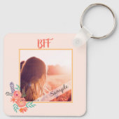 BBF – フォトコーパーソナライズされたラルウォーター色の花 キーホルダー (裏面)