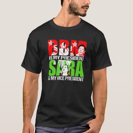 BBM 2022 Bongbong Marcos Inday Sara Duterte for PR Tシャツ (正面)