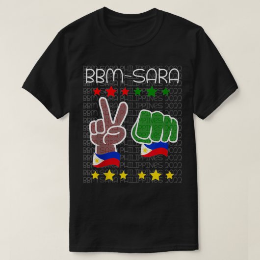 BBM SARA 2022 Duterte Bong Bong Marcosフィリピン Tシャツ (デザイン正面)
