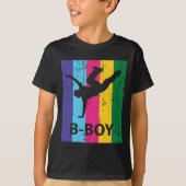 Bboyのレトロ70sヴィンテージのBreakdancingの男の子のギフト Tシャツ (正面)