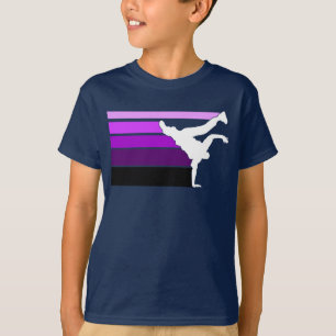 BBOYの勾配のprplの白い子供 Tシャツ