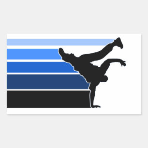 BBOYステッカーblu 長方形シール