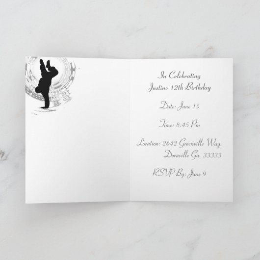 BBOYダンス 招待状 (内部)